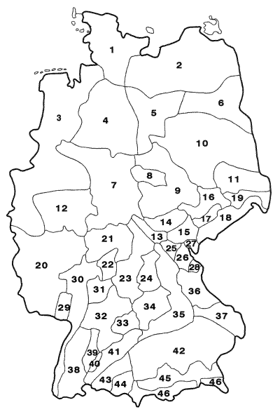 Karte der ökologischen Grundeinheiten für forstliche Herkunftsgebiete