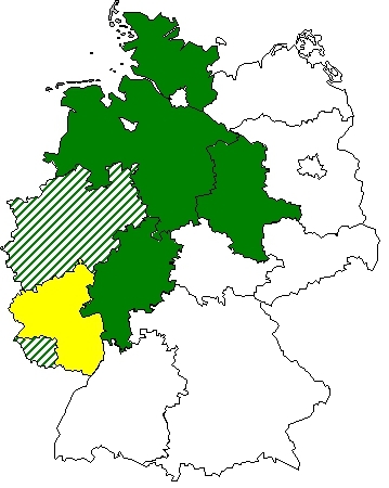 Deutschlandkarte mit dem Zuständigkeitsbereich der NW-FVA