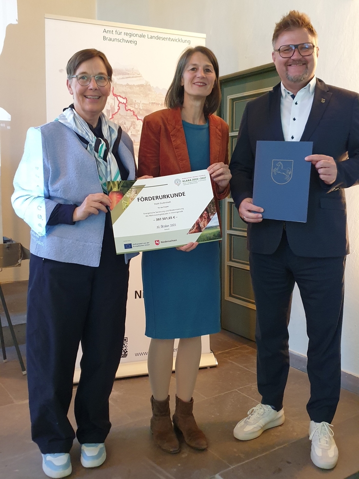 Miriam Staudte, Dr. Ulrike Witte, Bürgermeister Thorsten Feike, Stadt Duderstadt